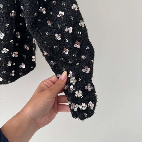 GUIZIO Shiloh Sequin Tweed Black Jacket XXL - Picture 12 of 13